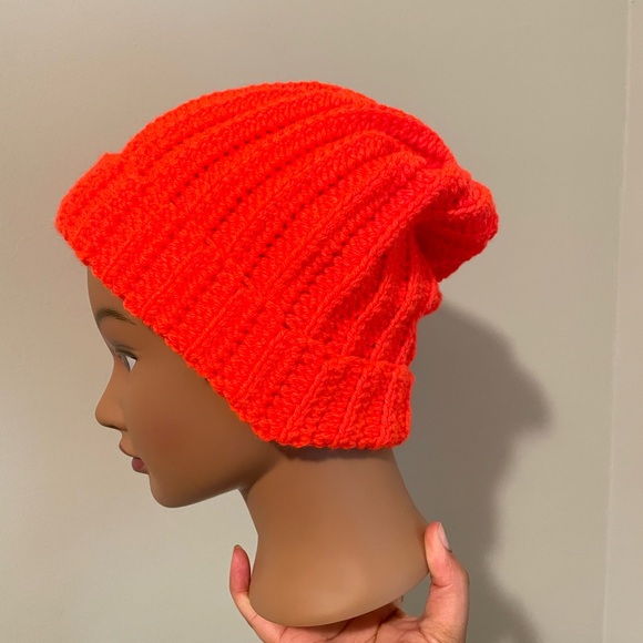 Bright Orange Crochet Beanie